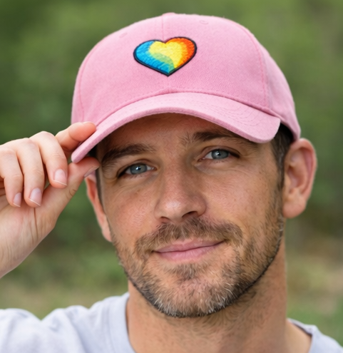 Applique Embroidered Caps - Layered Fabric Designs